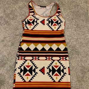 Aztec Body Con Dress